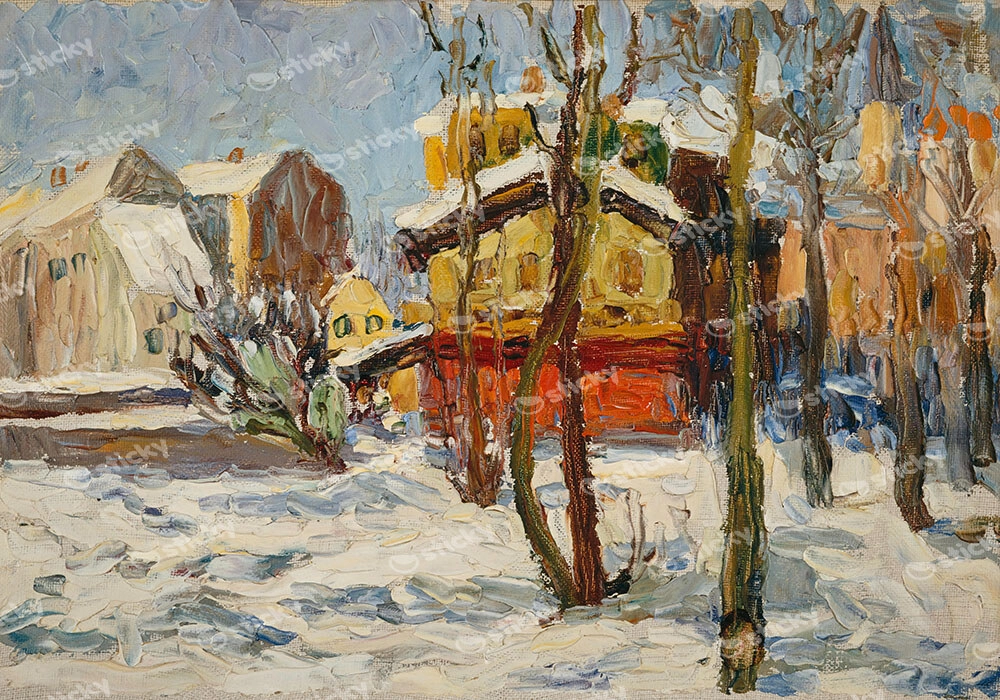 Πινακας σε καμβά KANDINSKY - WINTER IN SCHWABING