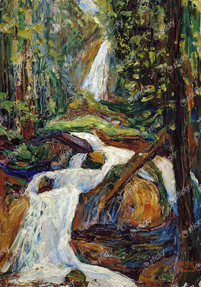 Πινακας σε καμβά KANDINSKY - KOCKEL WATERFALL I
