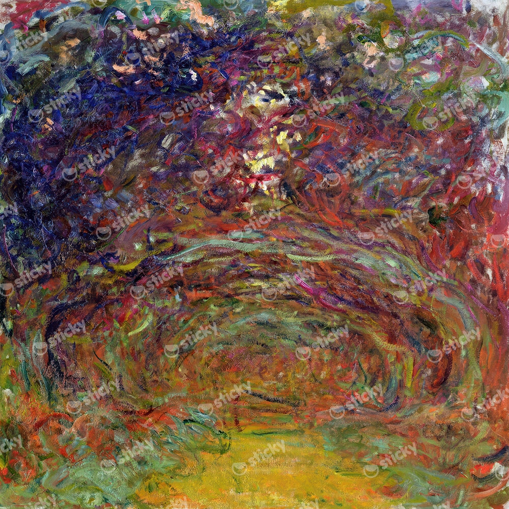 Πίνακας σε καμβά MONET - THE ROSE PATH AT GIVERNY