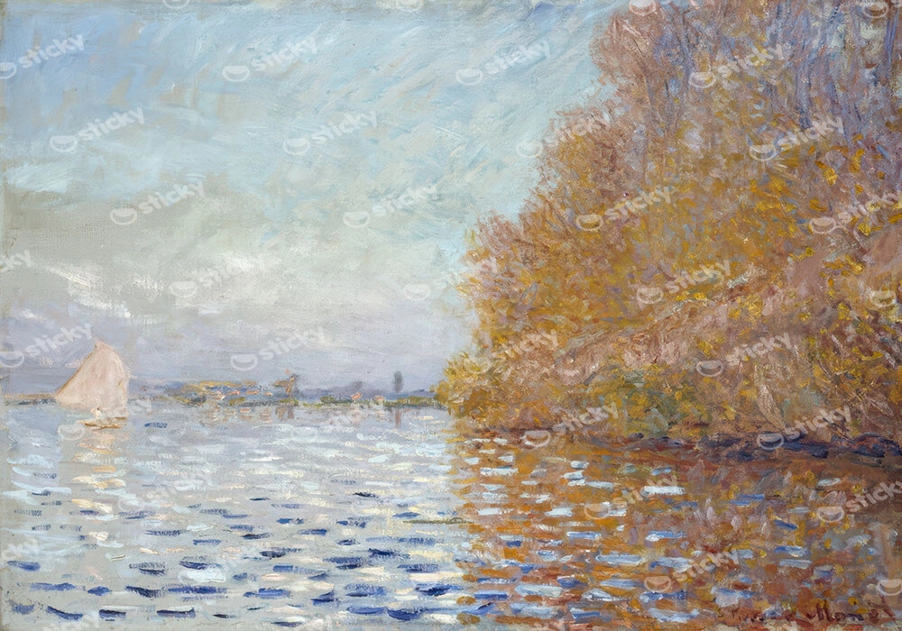 Πινακας σε καμβά MONET - ARGENTEUIL BASIN WITH A SINGLE SAILBOAT