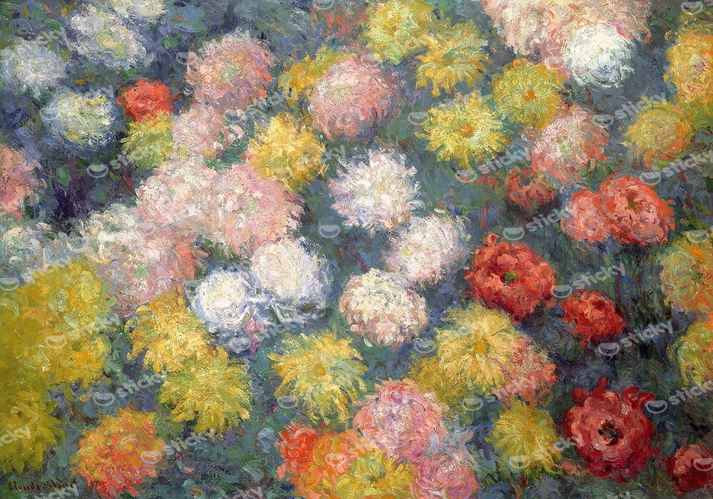 Πινακας σε καμβά MONET - CHRYSANTHEMUMS