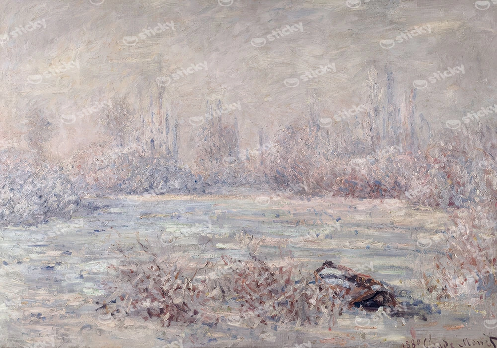 Πινακας σε καμβά MONET - FROST NEAR VETHEUIL