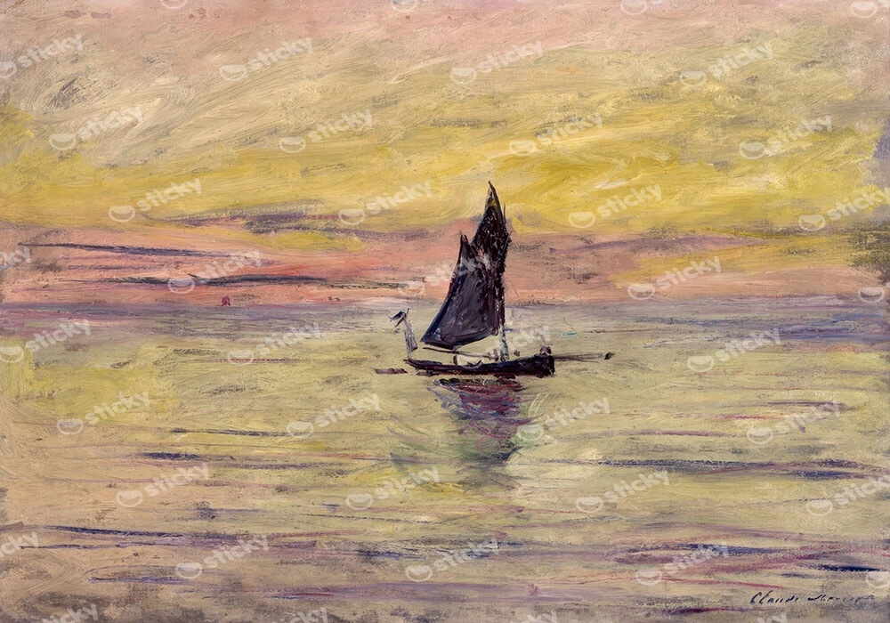 Πινακας σε καμβά MONET - THE SAILING BOAT EVENING EFFECT