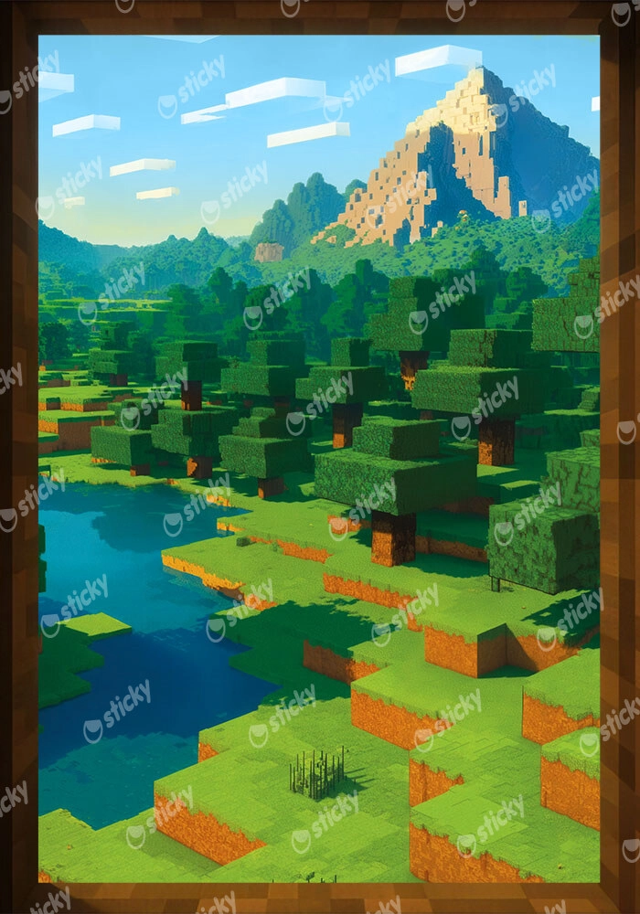 Πινακας σε καμβά VIDEO GAME BLOCKS SCENERY 2