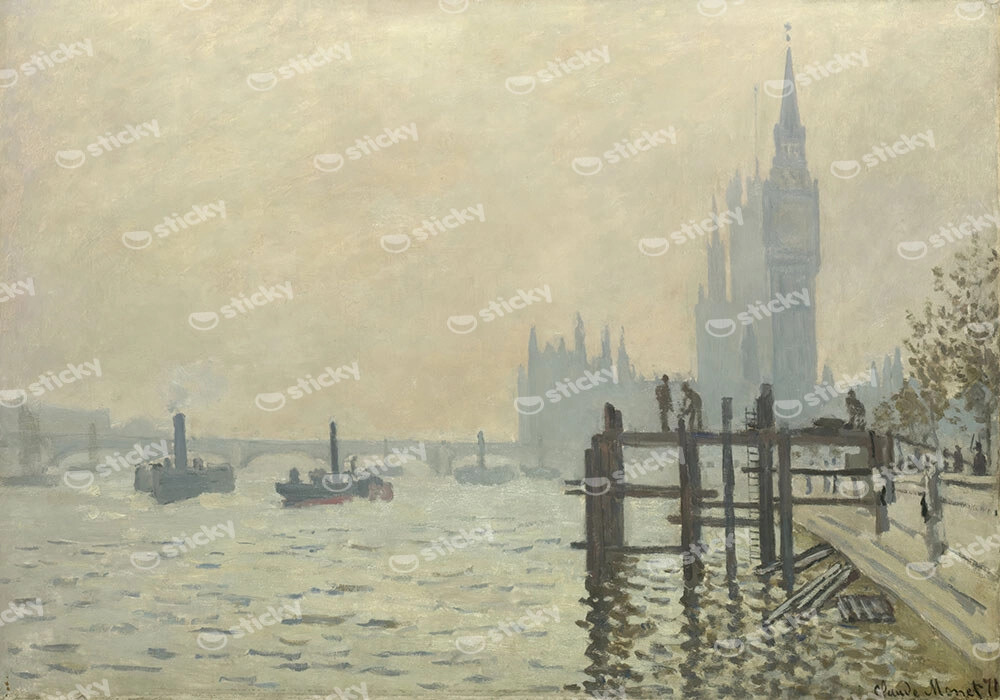 Πινακας σε καμβά MONET - THE THAMES BELOW WESTMINSTER
