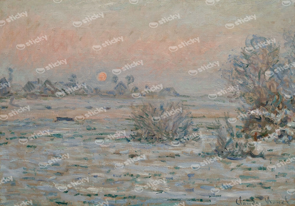 Πινακας σε καμβά MONET - WINTER SUN AT LAVACOURT