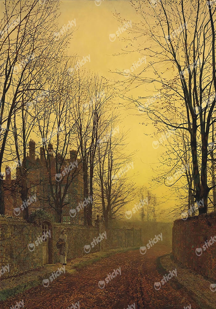 Πινακας σε καμβά JOHN ATKINSON - AN AUTUMN LANE