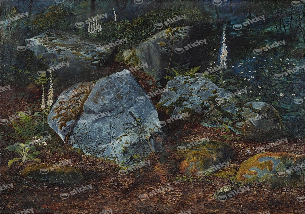 Πινακας σε καμβά JOHN ATKINSON - BOULDERS IN STORFORTH WOOD