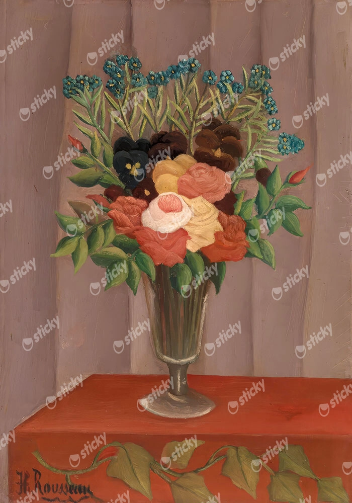 Πινακας σε καμβά HENRI ROUSSEAU - BOUQUET OF FLOWERS 3