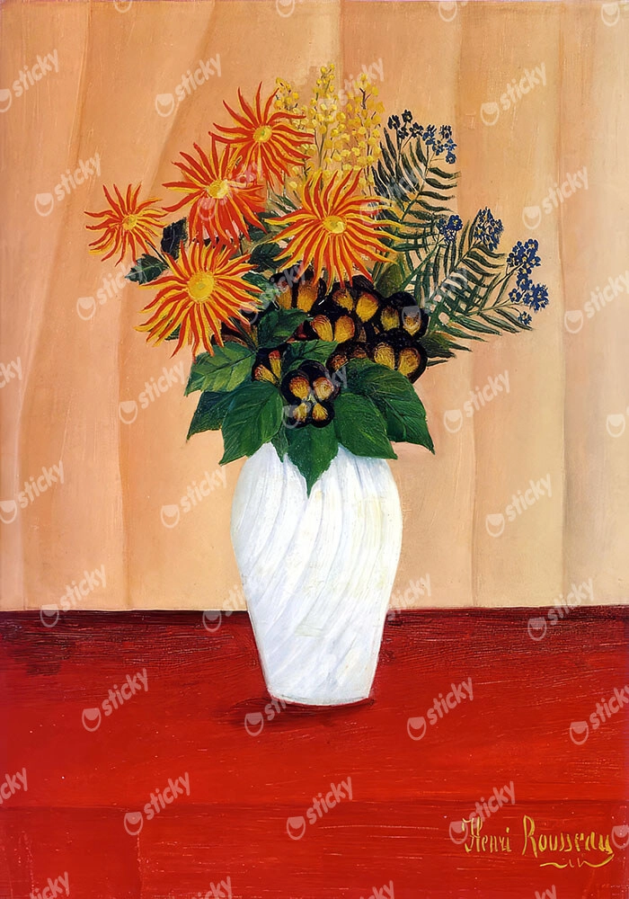 Πινακας σε καμβά HENRI ROUSSEAU - BOUQUET OF FLOWERS 1910