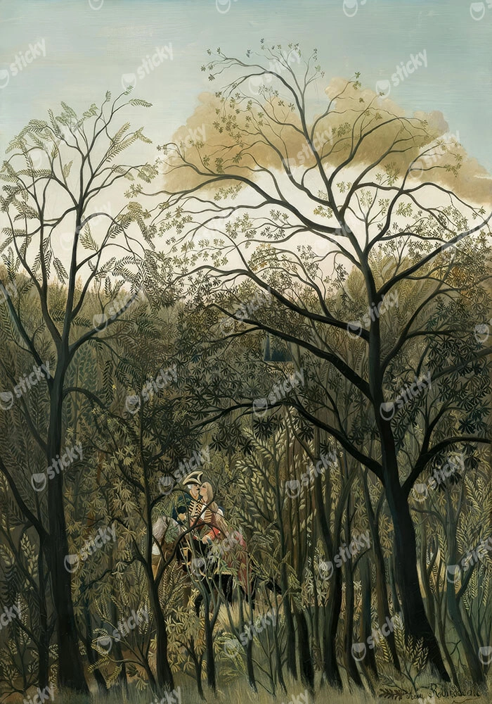 Πινακας σε καμβά HENRI ROUSSEAU - RENDEZVOUS IN THE FOREST