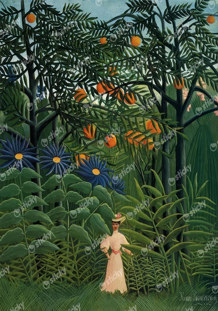 Πινακας σε καμβά HENRI ROUSSEAU - WOMAN WALKING IN AN EXOTIC FOREST