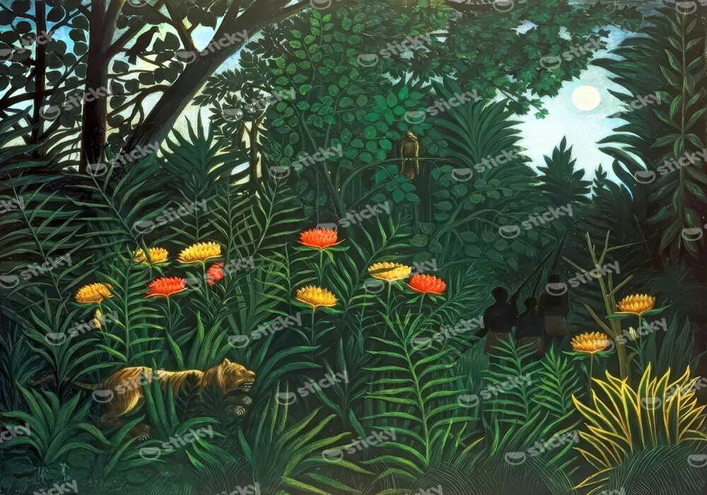 Πινακας σε καμβά HENRI ROUSSEAU - JUNGLE WITH TIGER