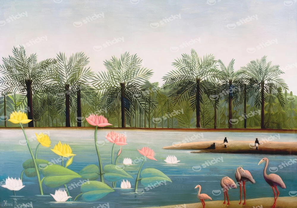 Πινακας σε καμβά HENRI ROUSSEAU - THE FLAMINGOS
