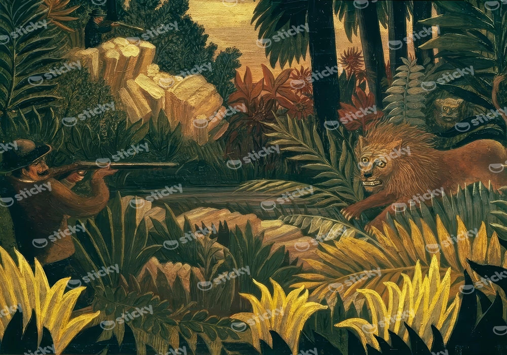 Πινακας σε καμβά HENRI ROUSSEAU - THE LION HUNT