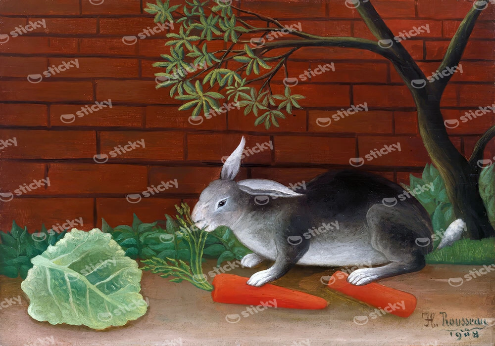Πινακας σε καμβά HENRI ROUSSEAU - THE RABBIT'S MEAL