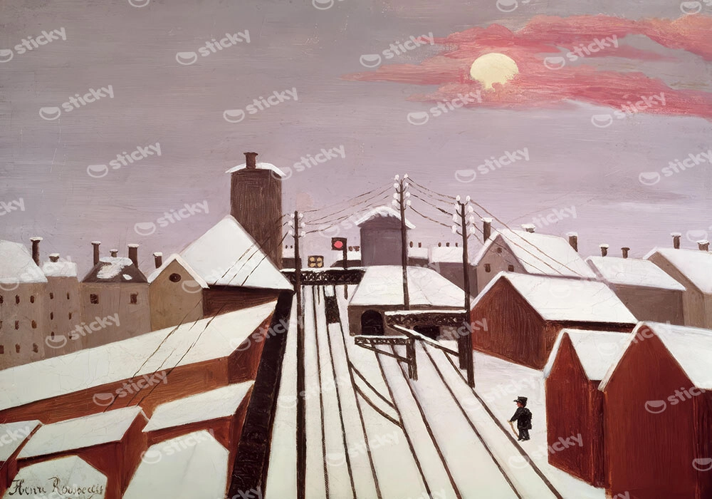 Πινακας σε καμβά HENRI ROUSSEAU - THE RAILWAY