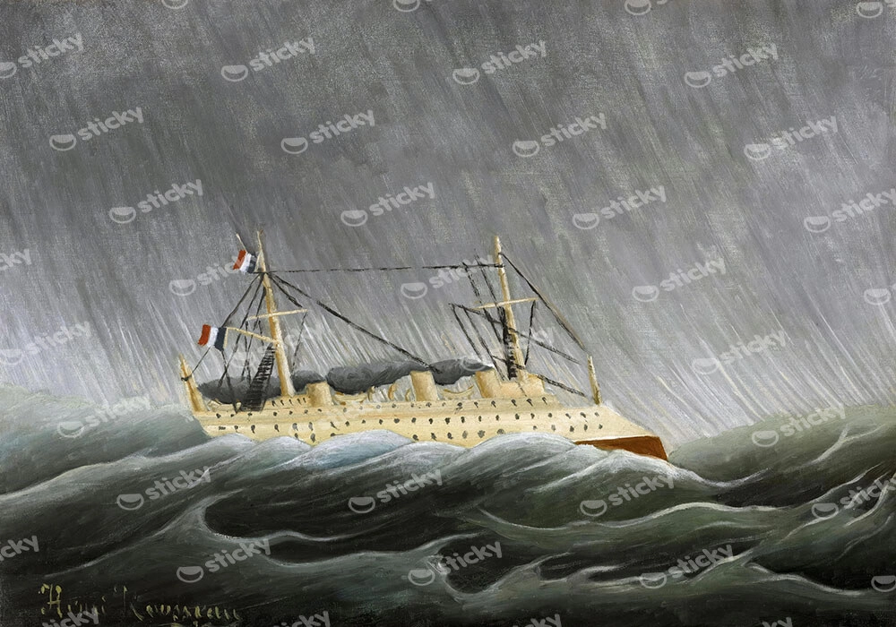Πινακας σε καμβά HENRI ROUSSEAU - THE SHIP IN THE TEMPEST