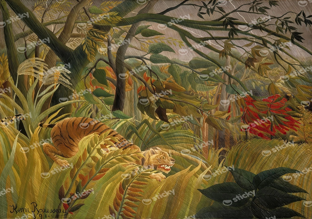 Πινακας σε καμβά HENRI ROUSSEAU - TIGER IN A TROPICAL STORM