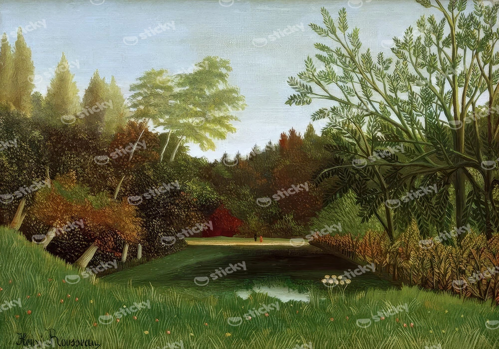 Πινακας σε καμβά HENRI ROUSSEAU - VIEW OF THE BOIS DE BOULOGNE