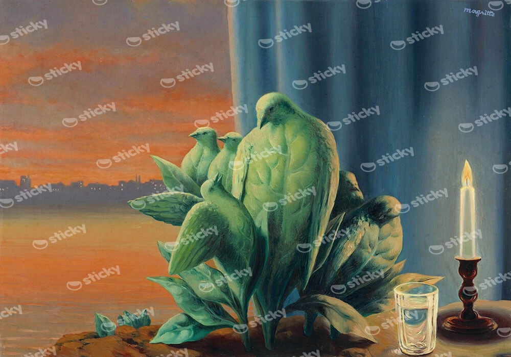 Πινακας σε καμβά MAGRITTE - NIGHT OF LOVE