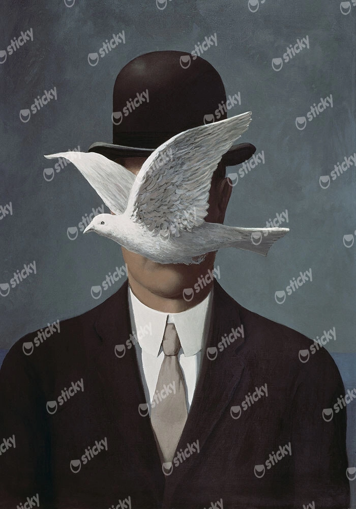 Πινακας σε καμβά MAGRITTE - MAN IN A BOWLER HAT