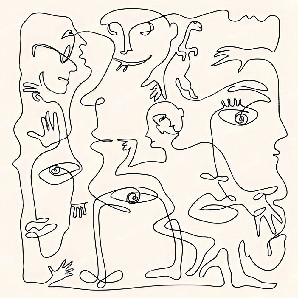 Πίνακας σε καμβά PICASSO - ABSTRACT CONTINUOUS LINE ART
