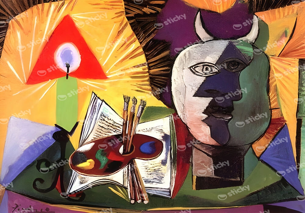 Πινακας σε καμβά PICASSO - STILL LIFE WITH CANDLE