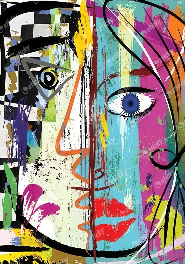 Πινακας σε καμβά ABSTRACT ART FACE PICASSO STYLE