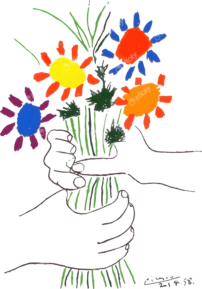 Πινακας σε καμβά PICASSO - BOUQUET OF PEACE