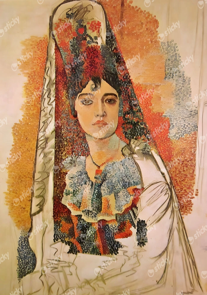 Πινακας σε καμβά PICASSO - WOMAN WITH A MANTILLA