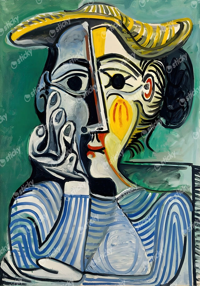 Πινακας σε καμβά PICASSO - WOMAN WITH A YELLOW HAT