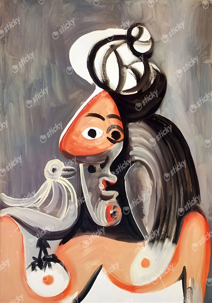 Πινακας σε καμβά PICASSO - WOMAN WITH BIRD