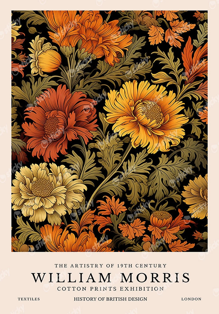 Πινακας σε καμβά WILLIAM MORRIS - AUTUMN FLOWER 2