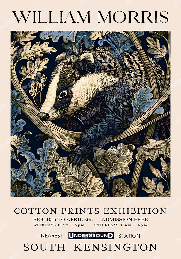 Πινακας σε καμβά WILLIAM MORRIS - BADGER