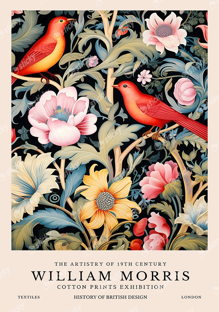 Πινακας σε καμβά WILLIAM MORRIS - BIRD 1