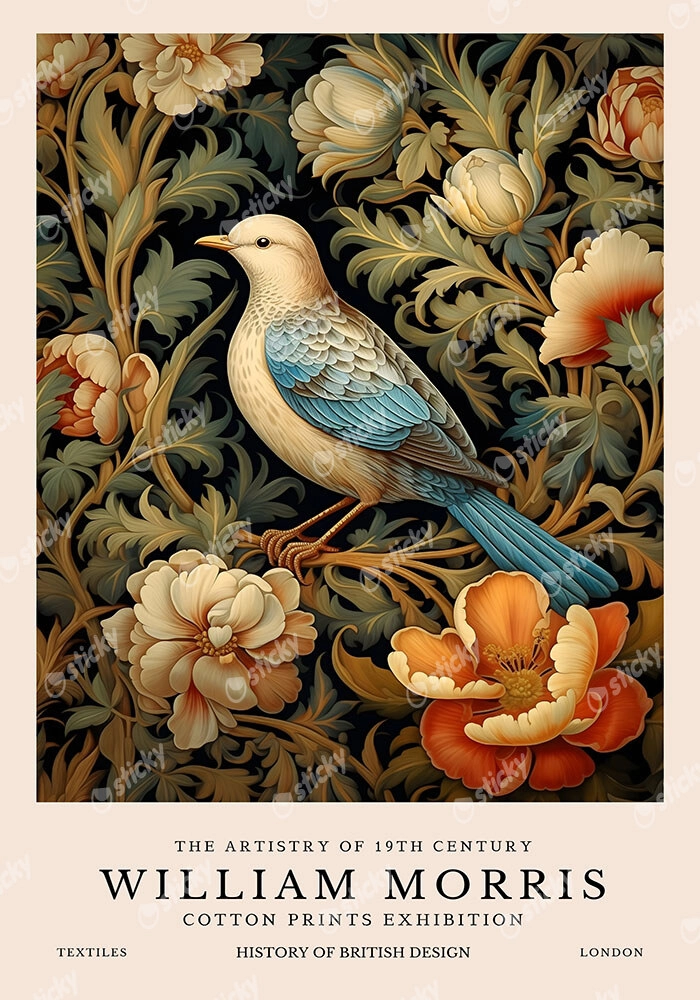 Πινακας σε καμβά WILLIAM MORRIS - BIRD 2