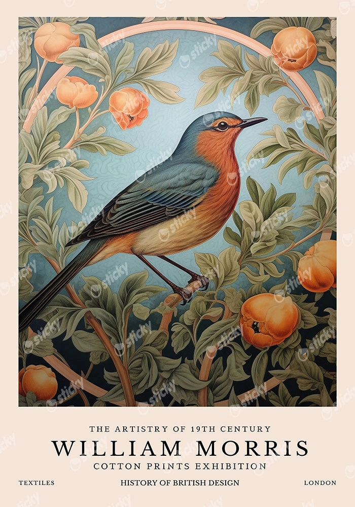 Πινακας σε καμβά WILLIAM MORRIS - BIRD 6