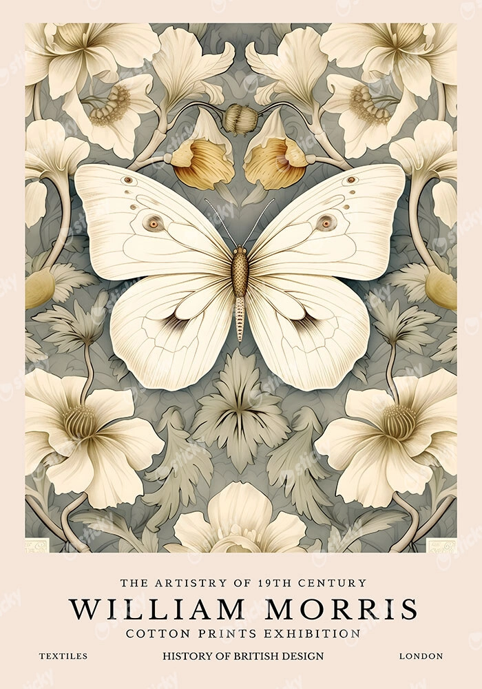 Πινακας σε καμβά WILLIAM MORRIS - BUTTERFLY 3