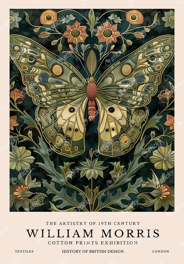 Πινακας σε καμβά WILLIAM MORRIS - BUTTERFLY 5