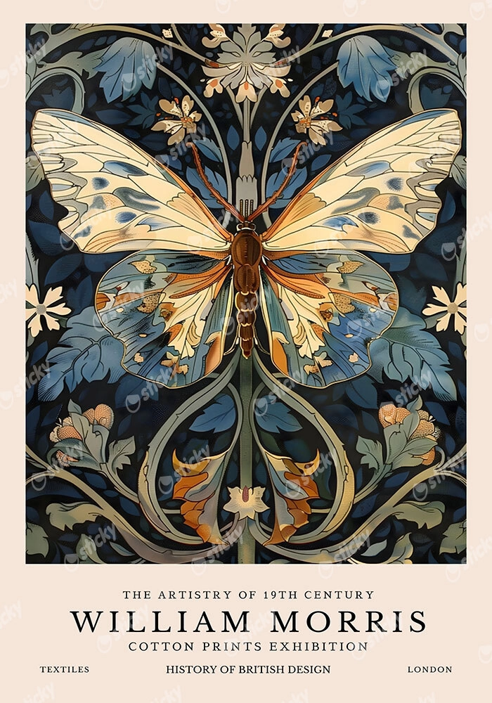 Πινακας σε καμβά WILLIAM MORRIS - BUTTERFLY 7