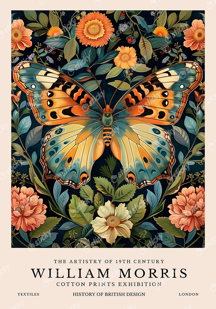 Πινακας σε καμβά WILLIAM MORRIS - BUTTERFLY 13