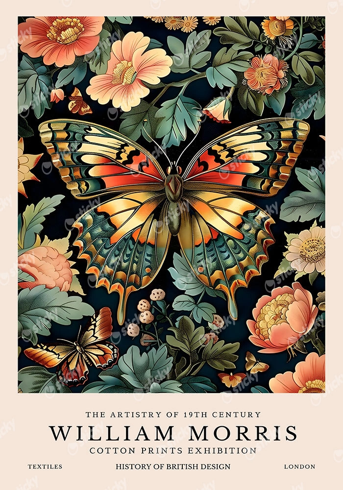Πινακας σε καμβά WILLIAM MORRIS - BUTTERFLY 14