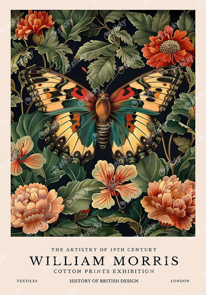 Πινακας σε καμβά WILLIAM MORRIS - BUTTERFLY 15