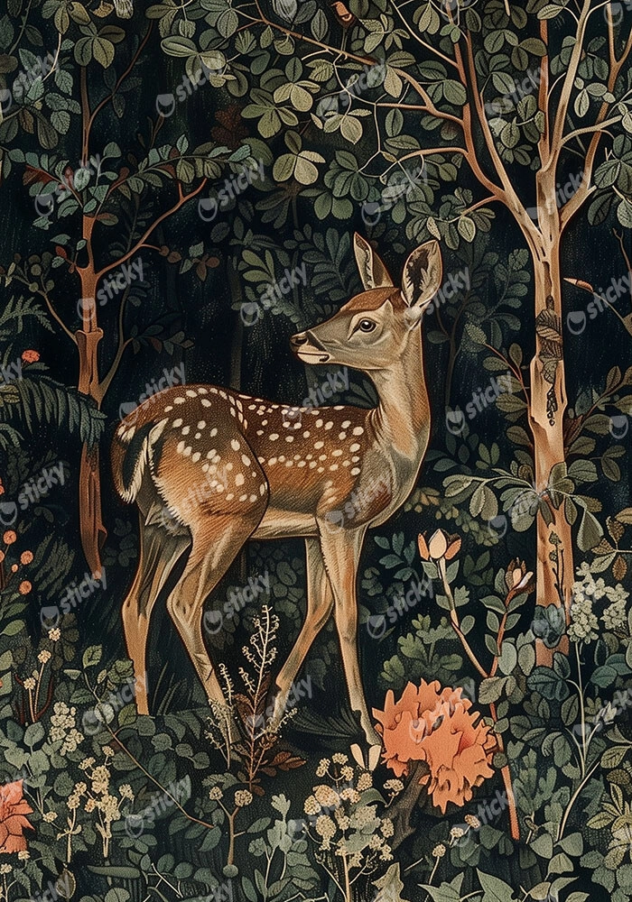 Πινακας σε καμβά WILLIAM MORRIS - DARK FOREST DEER