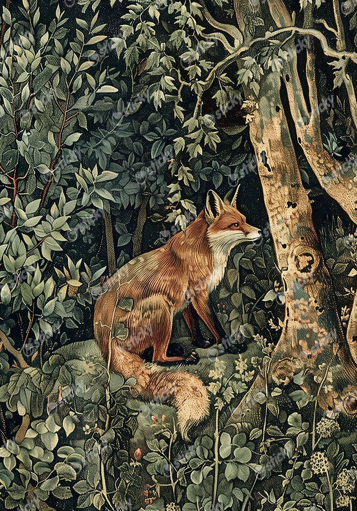 Πινακας σε καμβά WILLIAM MORRIS - DARK FOREST FOX