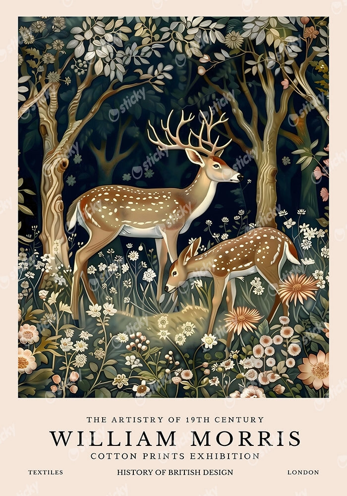 Πινακας σε καμβά WILLIAM MORRIS - DEER 2
