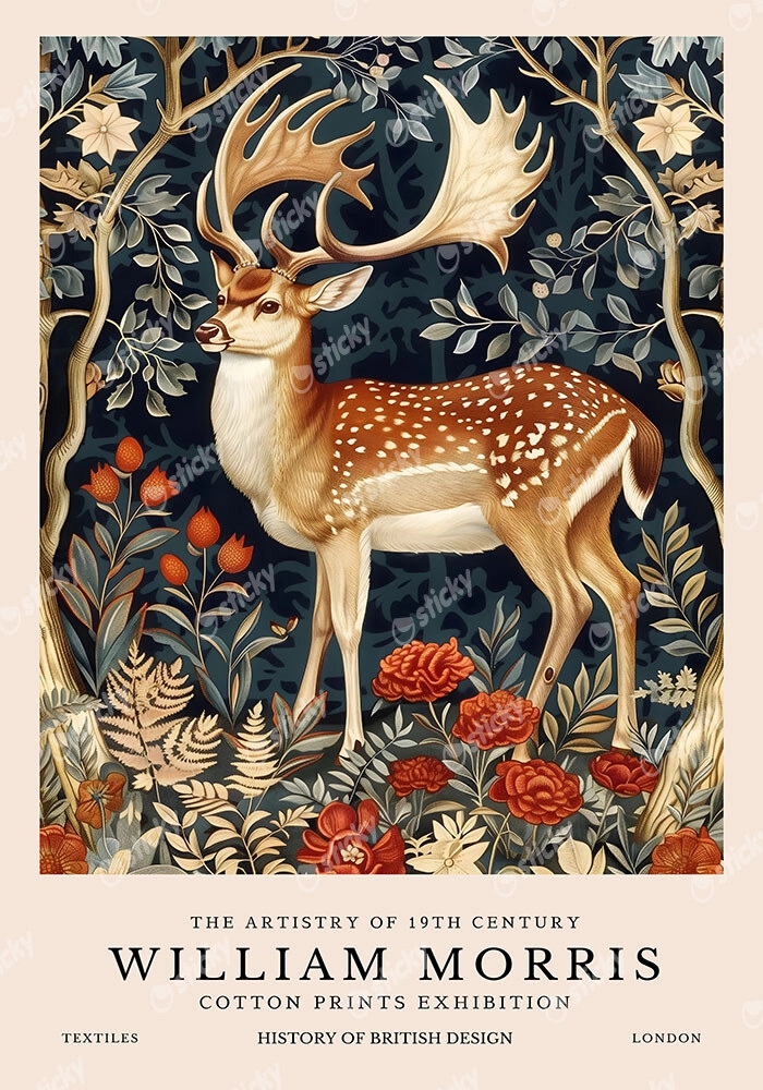 Πινακας σε καμβά WILLIAM MORRIS - DEER 3