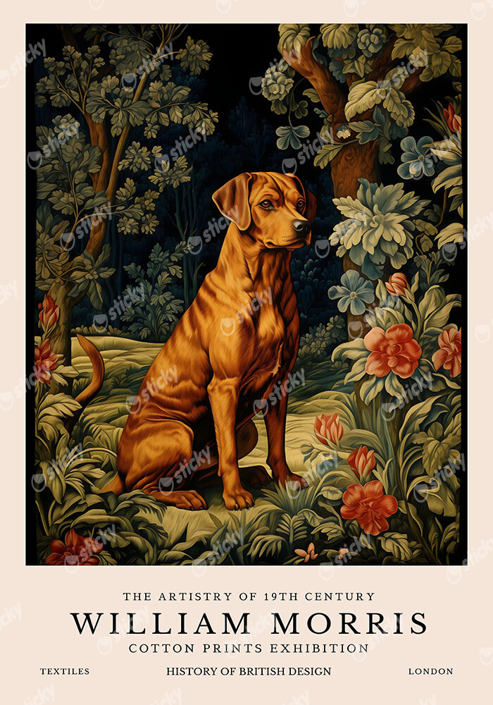 Πινακας σε καμβά WILLIAM MORRIS - DOG