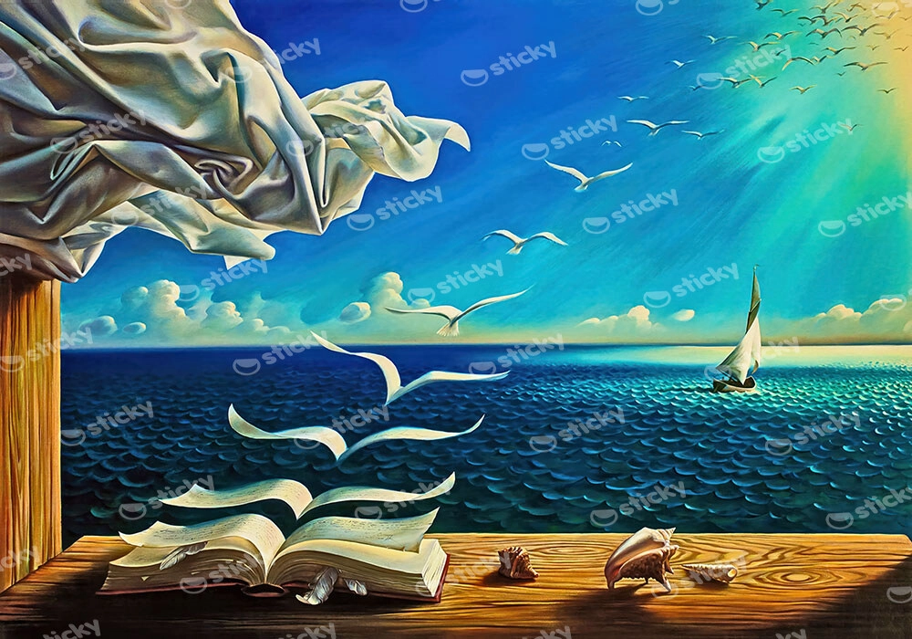 Πινακας σε καμβά DALI - BOOK TO BIRDS